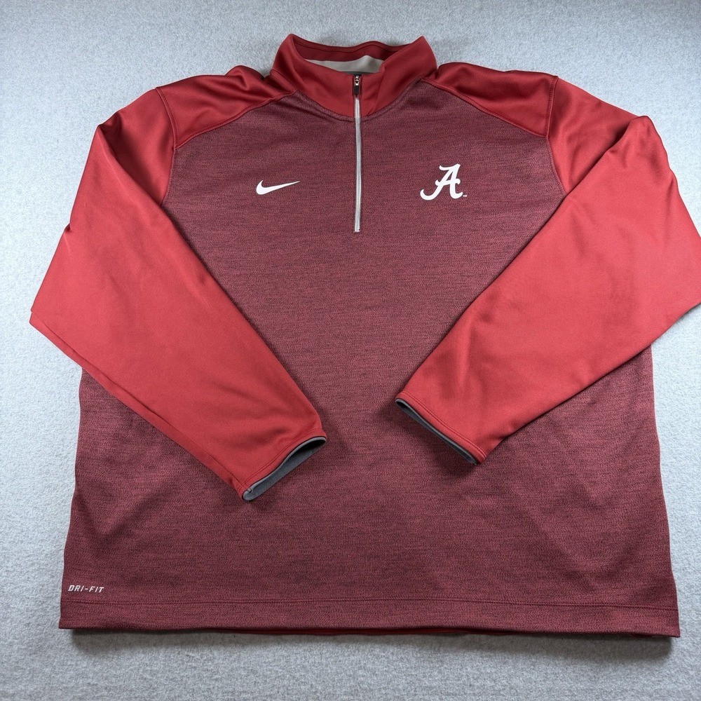 Nike Alabama Crimson Tide Mens 3XL Dri-Fit 1/4 Zip Pullover Jacket Red Big Tall